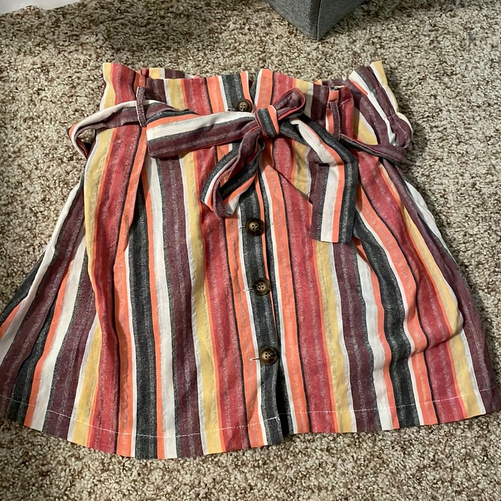 Button up the front striped Skirt
